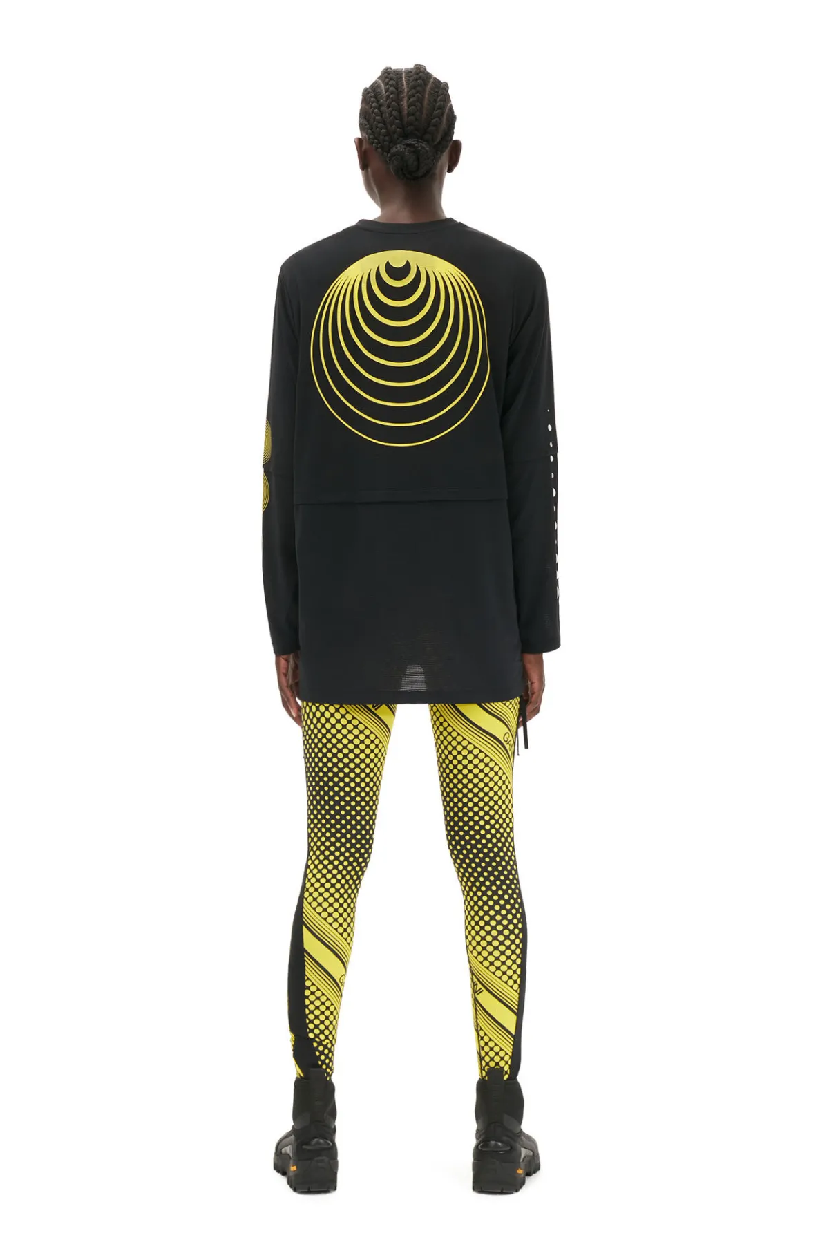 Fashion GANNI Active Mesh Layered Long Sleeve T-Shirt Black