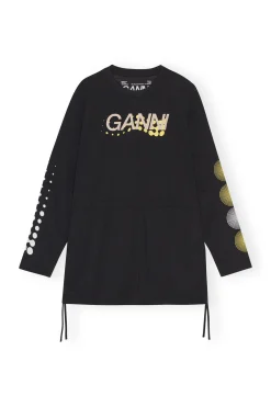 Fashion GANNI Active Mesh Layered Long Sleeve T-Shirt Black