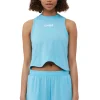 Discount GANNI Active Mesh Top Ethereal Blue