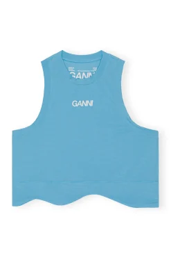 Discount GANNI Active Mesh Top Ethereal Blue