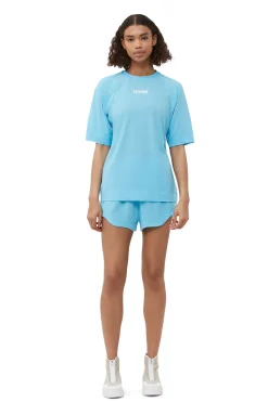 Clearance GANNI Active Mesh T-Shirt Ethereal Blue