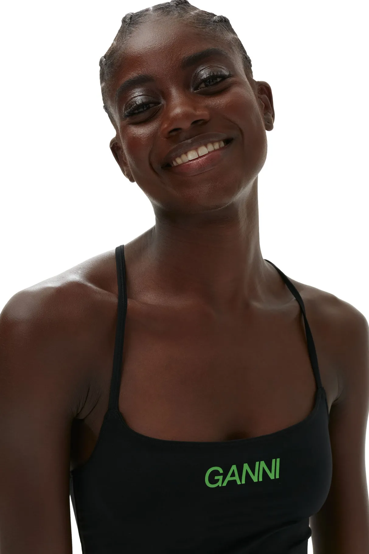 Discount GANNI Active Strap Top Black
