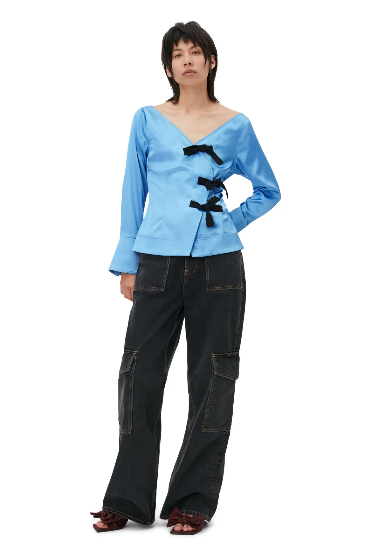 Cheap GANNI Angi Jeans Washed Black/Black