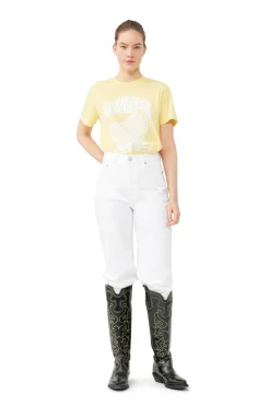 Fashion GANNI Banana Relaxed T-Shirt Lemon Drop