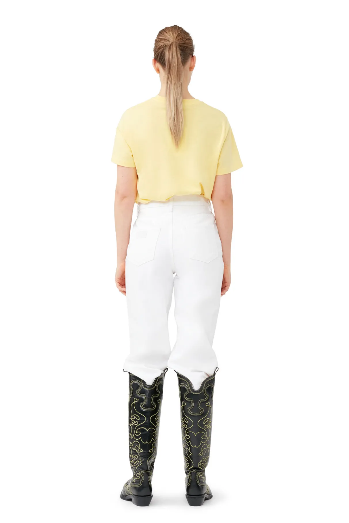 Fashion GANNI Banana Relaxed T-Shirt Lemon Drop
