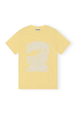 Fashion GANNI Banana Relaxed T-Shirt Lemon Drop