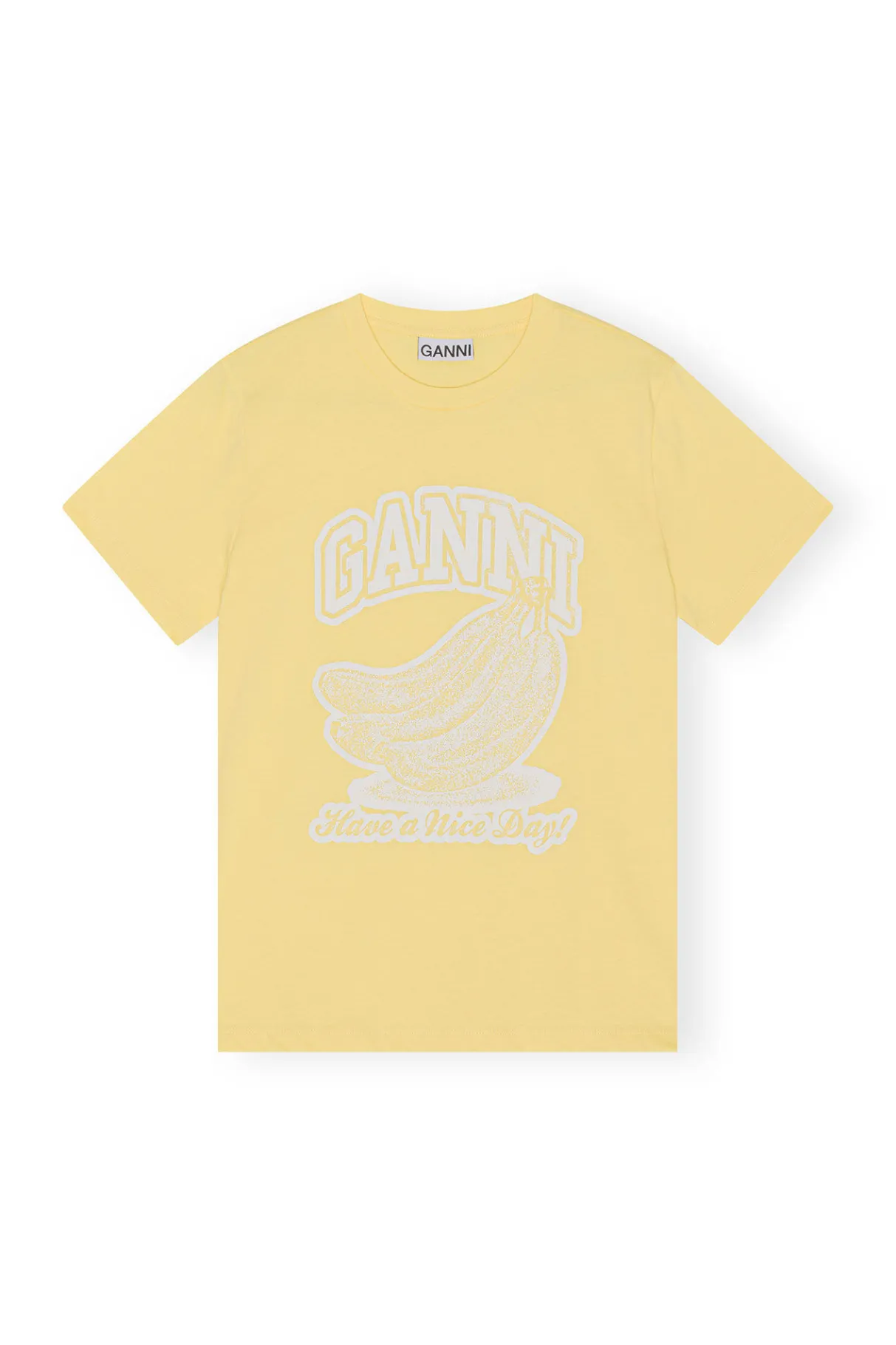 Fashion GANNI Banana Relaxed T-Shirt Lemon Drop