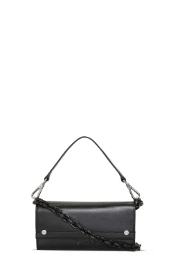 Cheap GANNI Banner Envelope Chain Wallet Black