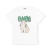 New GANNI Basic Cotton Jersey T-Shirt, Bunny Bright White