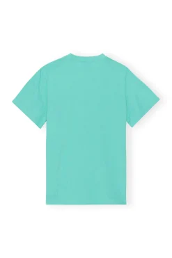 Best Sale GANNI Basic Jersey Gym Relaxed T-Shirt Lagoon