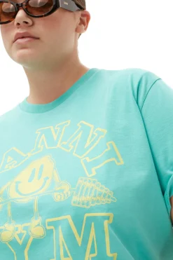 Best Sale GANNI Basic Jersey Gym Relaxed T-Shirt Lagoon