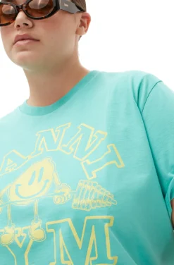 Best Sale GANNI Basic Jersey Gym Relaxed T-Shirt Lagoon