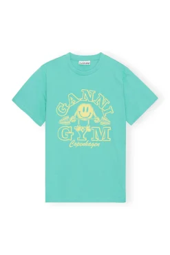 Best Sale GANNI Basic Jersey Gym Relaxed T-Shirt Lagoon