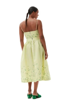 Online GANNI Beaded Nylon Top Lily Green