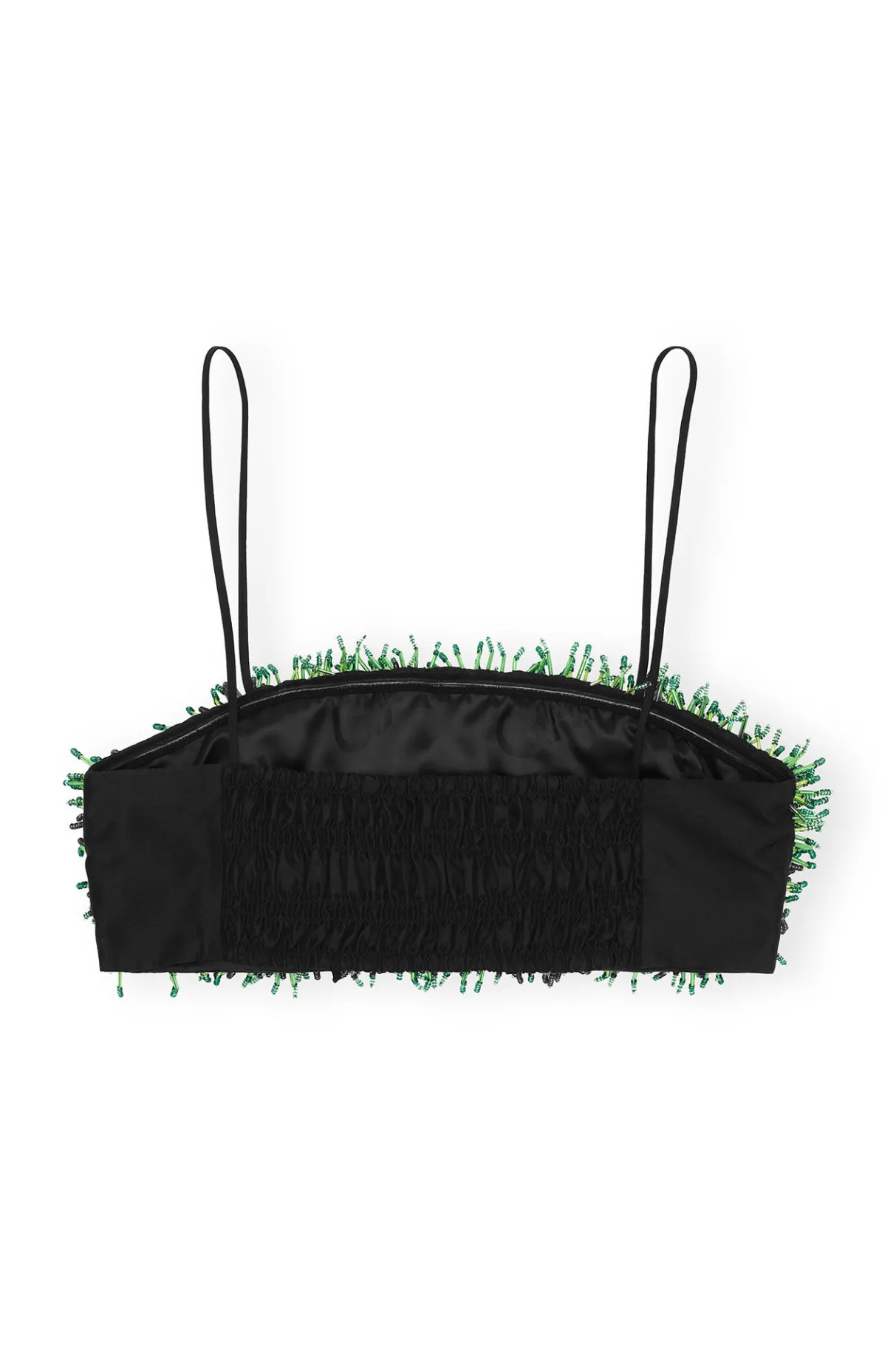 Cheap GANNI Beaded Taffeta Top Black