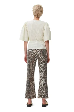 Cheap GANNI Betzy Cropped Jeans Leopard