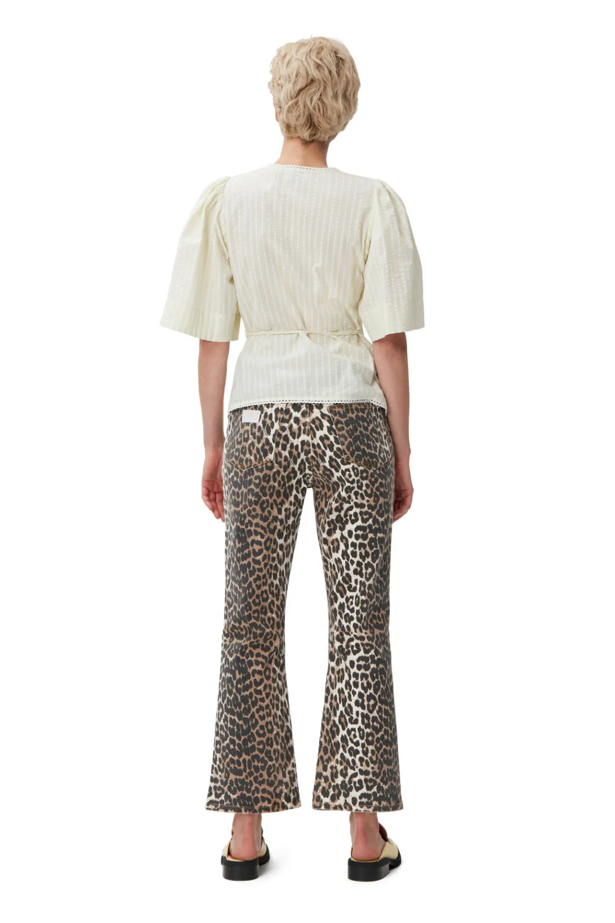 Cheap GANNI Betzy Cropped Jeans Leopard