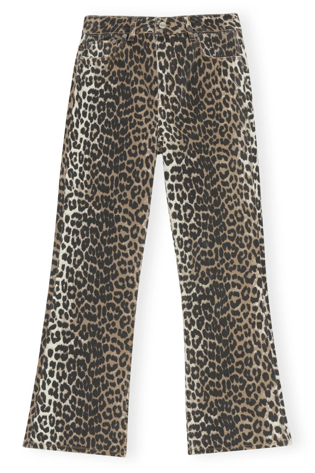 Cheap GANNI Betzy Cropped Jeans Leopard