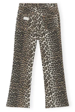 Cheap GANNI Betzy Cropped Jeans Leopard