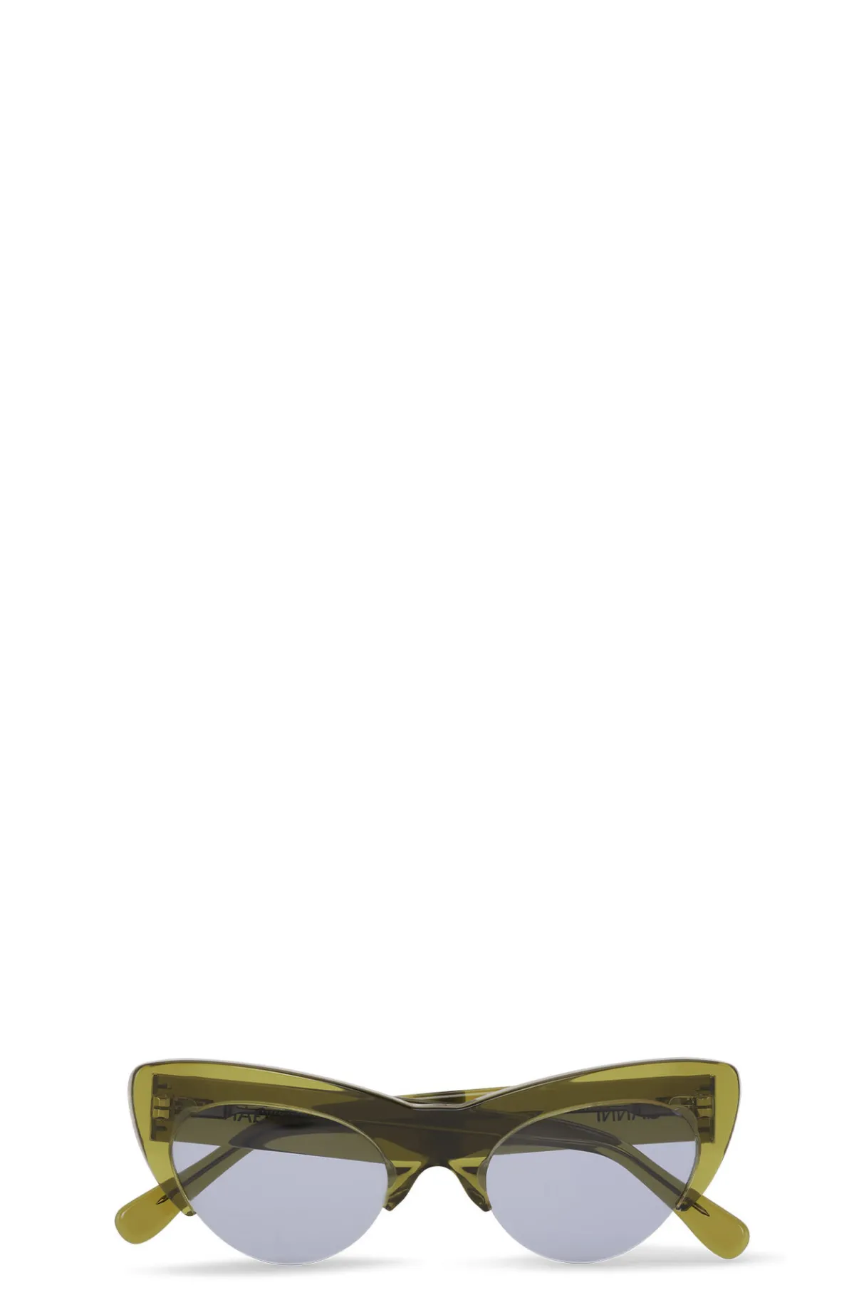 Store GANNI Biodegradable Acetate Cut Cat Sunglasses Green Bay