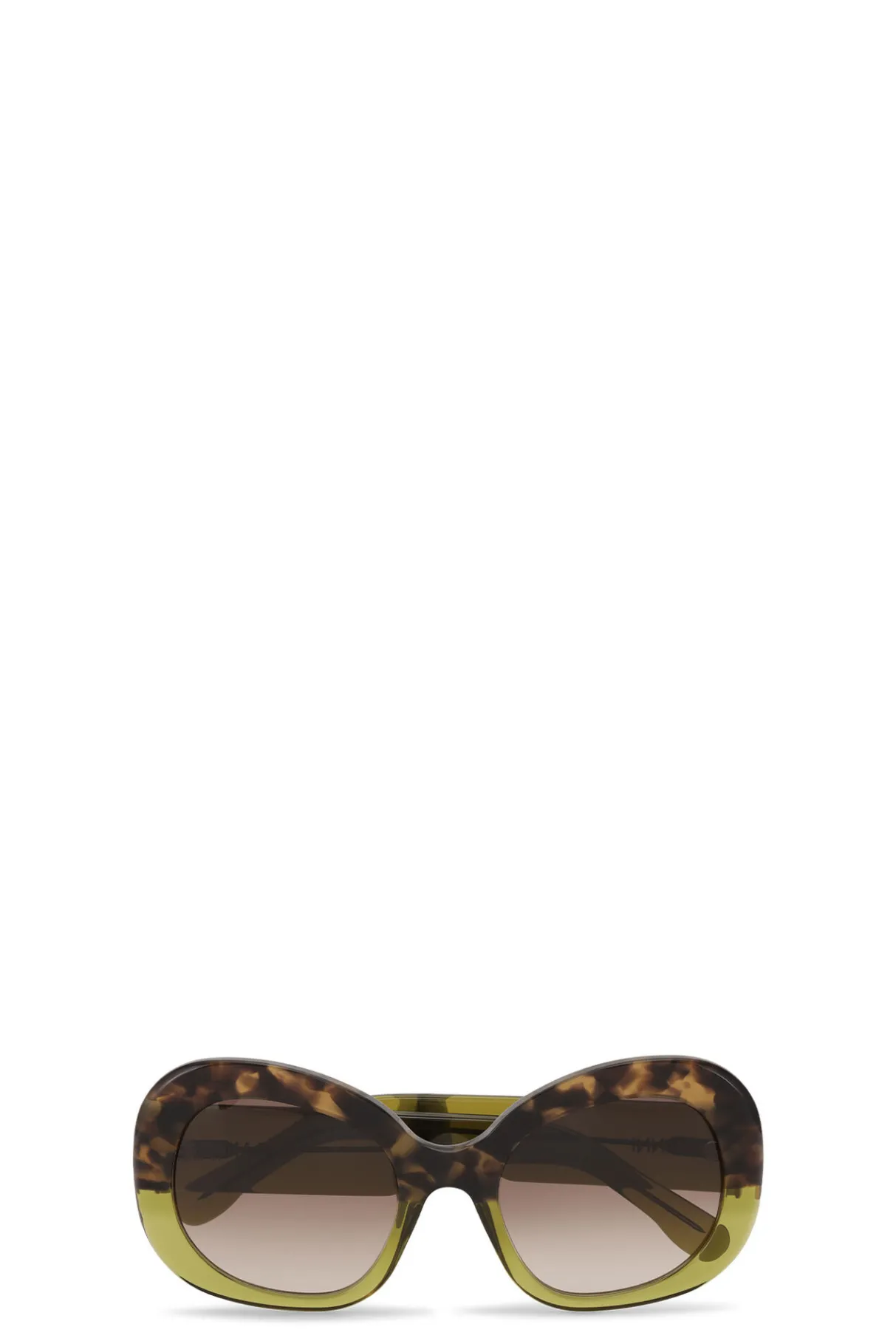 Cheap GANNI Biodegradable Acetate Oversized Retro Sunglasses Green Bay