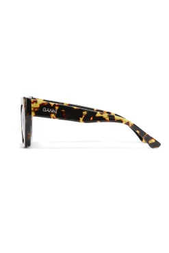Store GANNI Biodegradable Acetate Oversized Sunglasses Tortoise