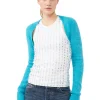 Cheap GANNI Blue Brushed Alpaca Bolero Blue Curacao