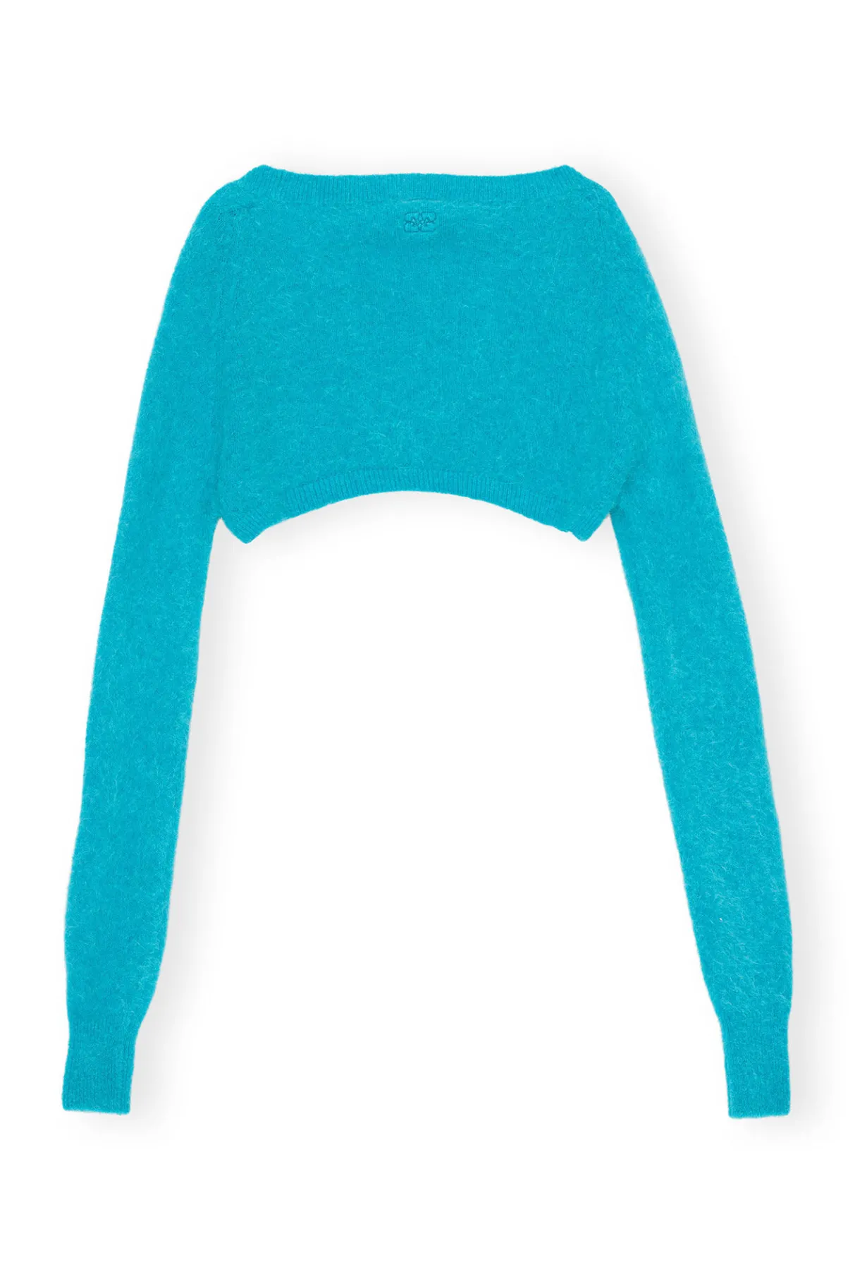 Cheap GANNI Blue Brushed Alpaca Bolero Blue Curacao