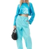 Shop GANNI Blue Sequins Blouse Blue Curacao