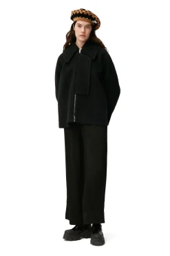Store GANNI Boucle Wool Jacket Black
