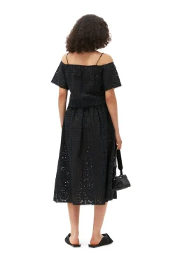 Best GANNI Broderie Anglaise Top Black