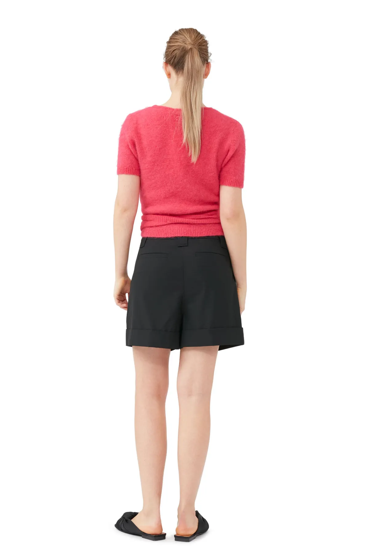 Shop GANNI Brushed Alpaca Wrap Blouse Love Potion