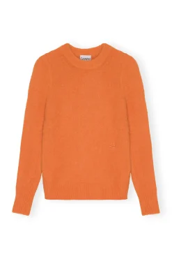 Online GANNI Brushed Aplaca O-Neck Vibrant Orange
