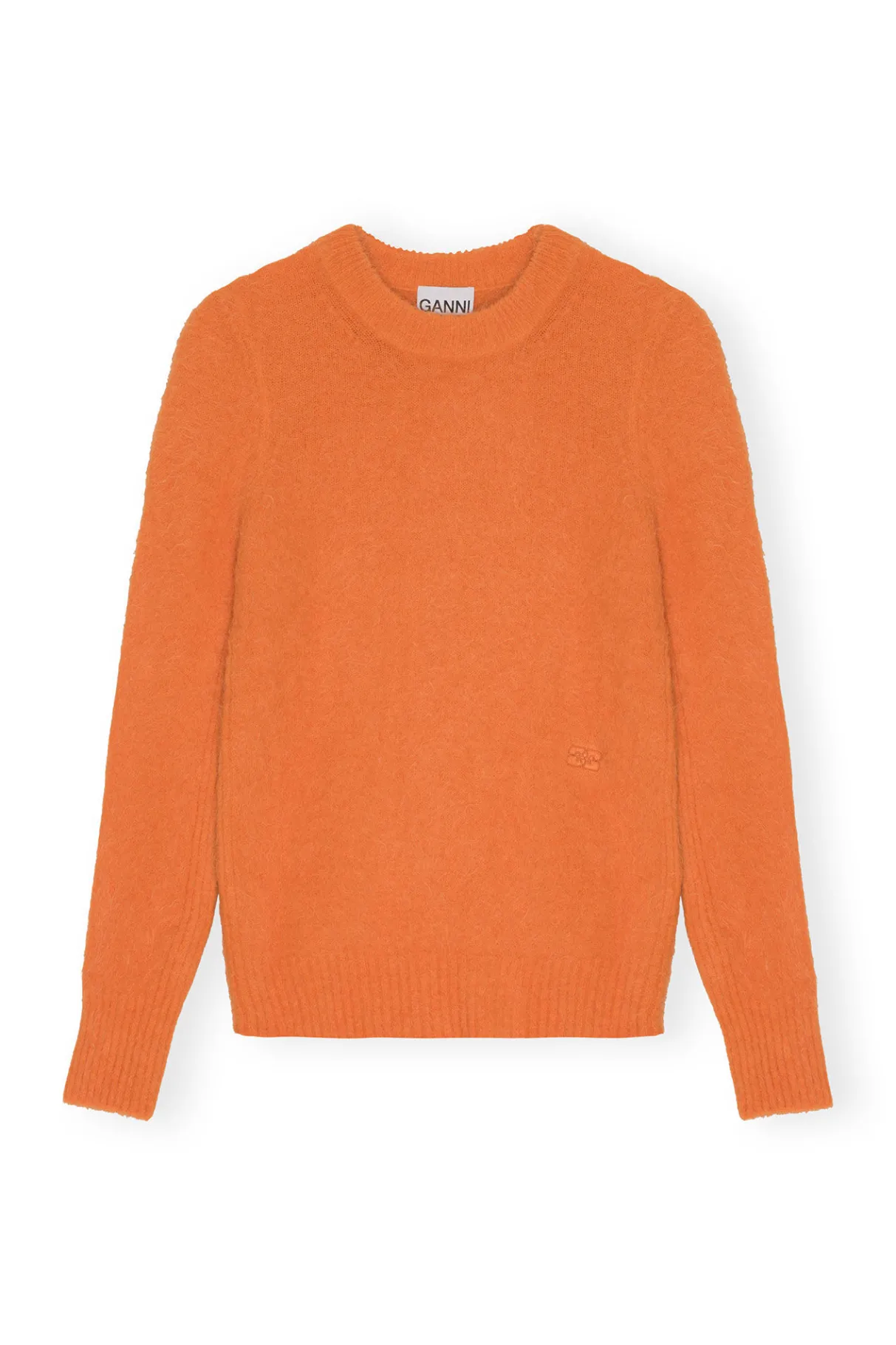 Online GANNI Brushed Aplaca O-Neck Vibrant Orange