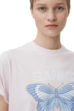 Cheap GANNI Butterfly Relaxed T-Shirt Light Lilac