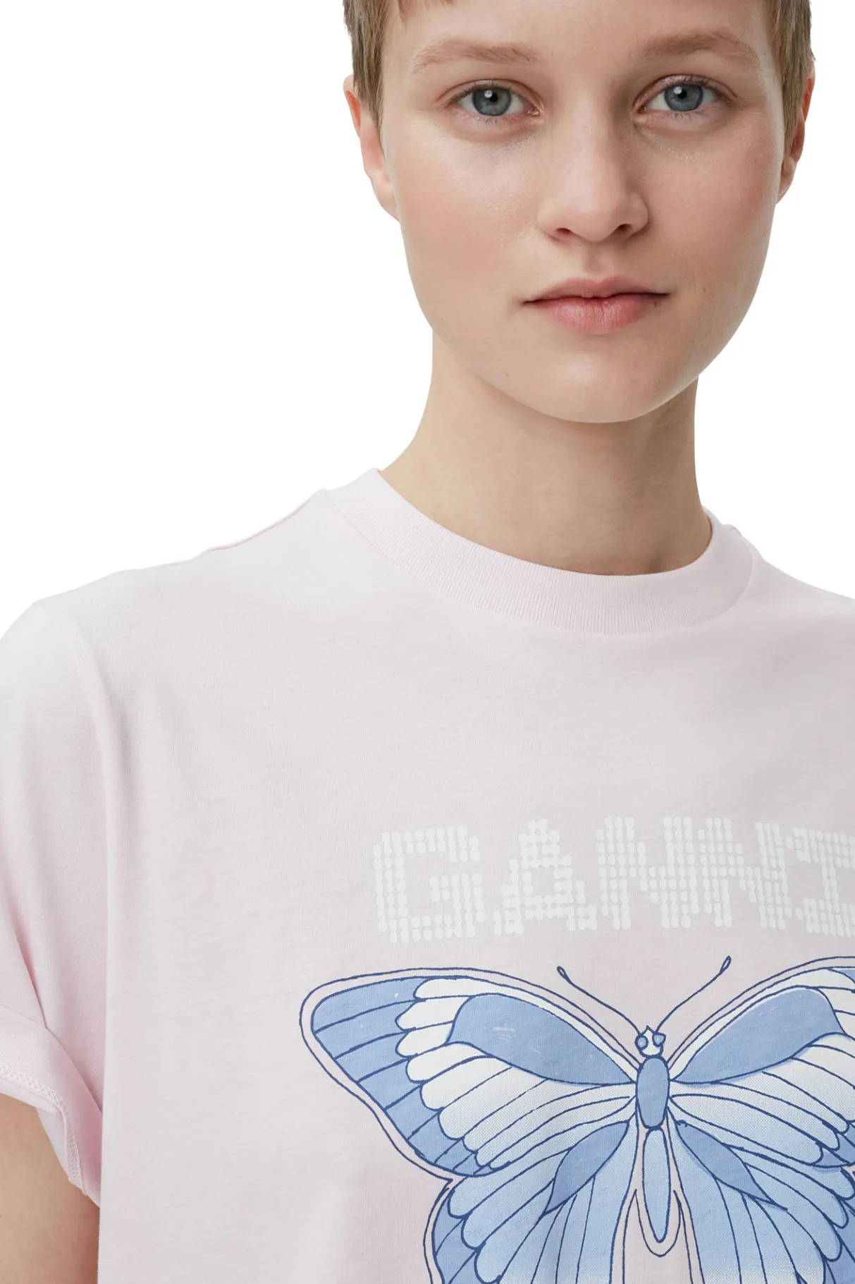 Cheap GANNI Butterfly Relaxed T-Shirt Light Lilac