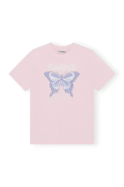Cheap GANNI Butterfly Relaxed T-Shirt Light Lilac