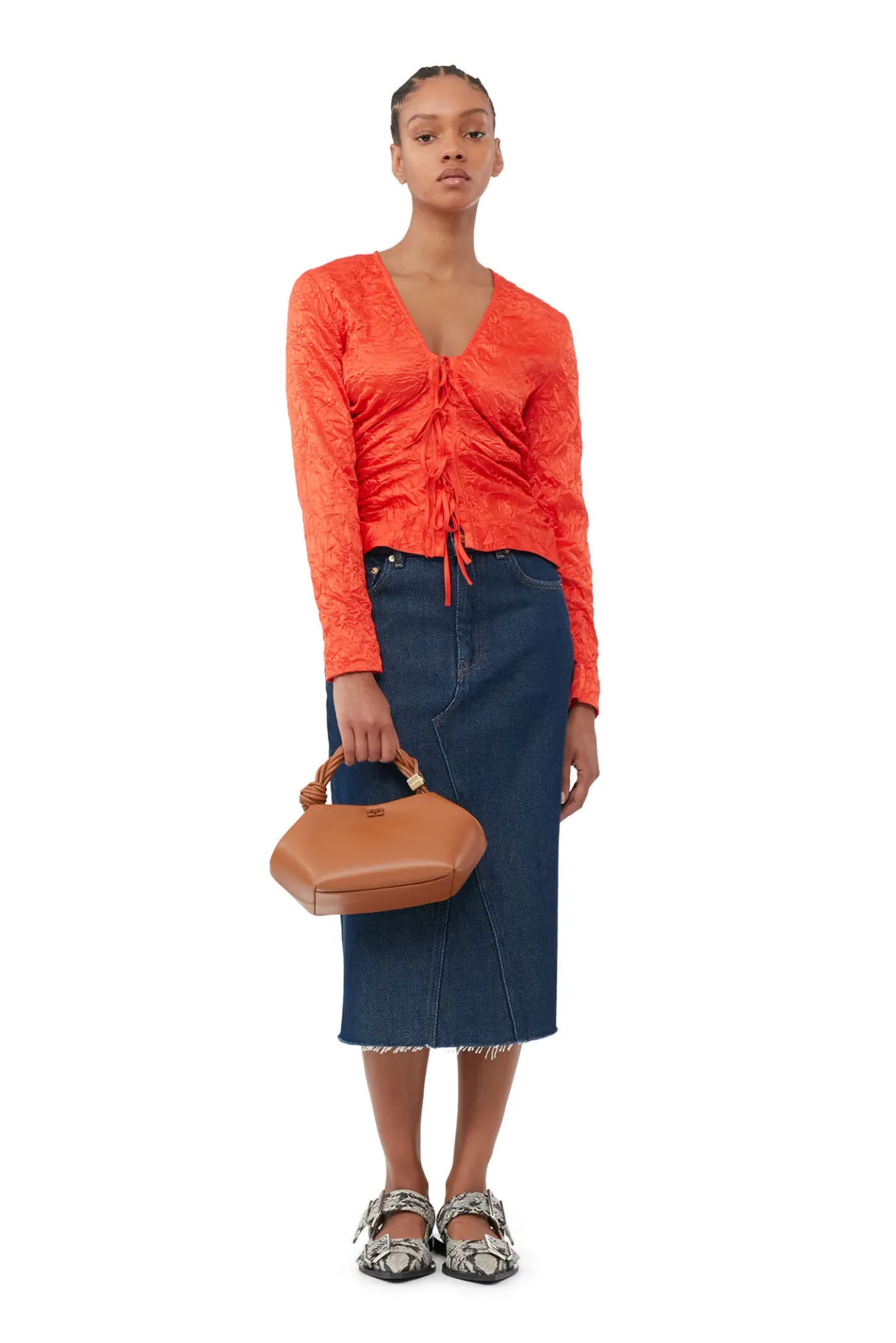 Fashion GANNI Caramel Bou Bag Caramel Cafe
