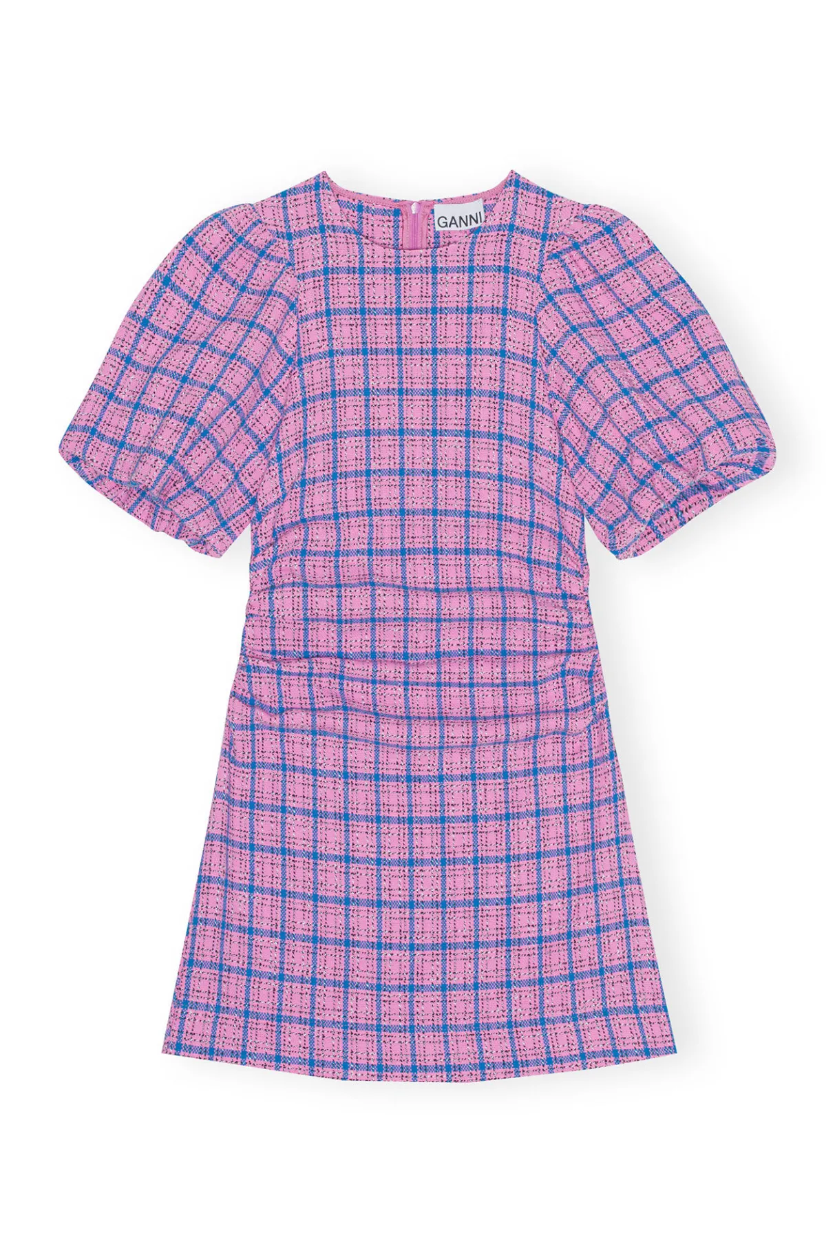 Best GANNI Check Suiting Mini Dress Wild Orchid