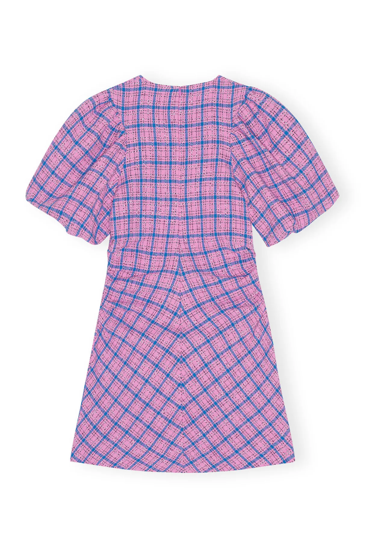 Best GANNI Check Suiting Mini Dress Wild Orchid