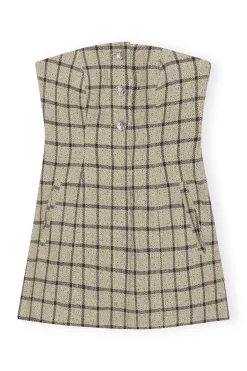 Best Sale GANNI Check Suiting Strapless Top Tender Shoots