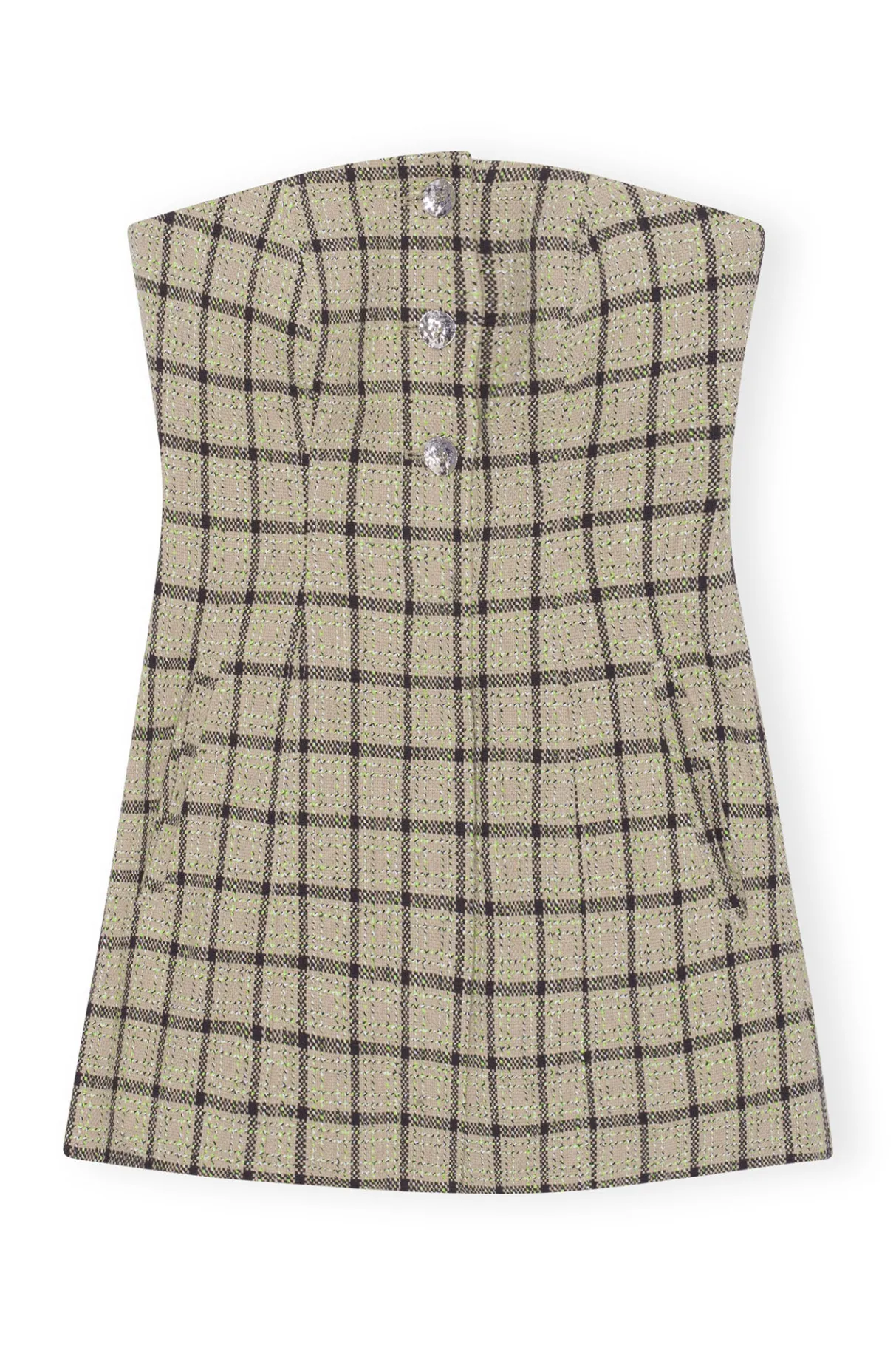 Best Sale GANNI Check Suiting Strapless Top Tender Shoots