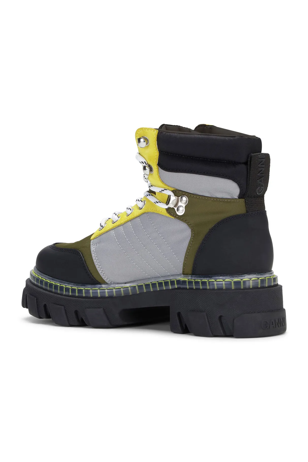 Cheap GANNI Cleated Lace Up Hiking Boots Kalamata