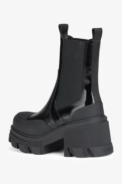 Cheap GANNI Cleated Mid Chelsea Boots Black