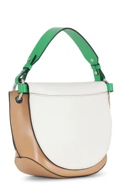 Cheap GANNI Colorblock Banner Saddle Bag Egret