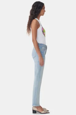 Cheap GANNI Comfort Stretch Beksi Light Blue Vintage