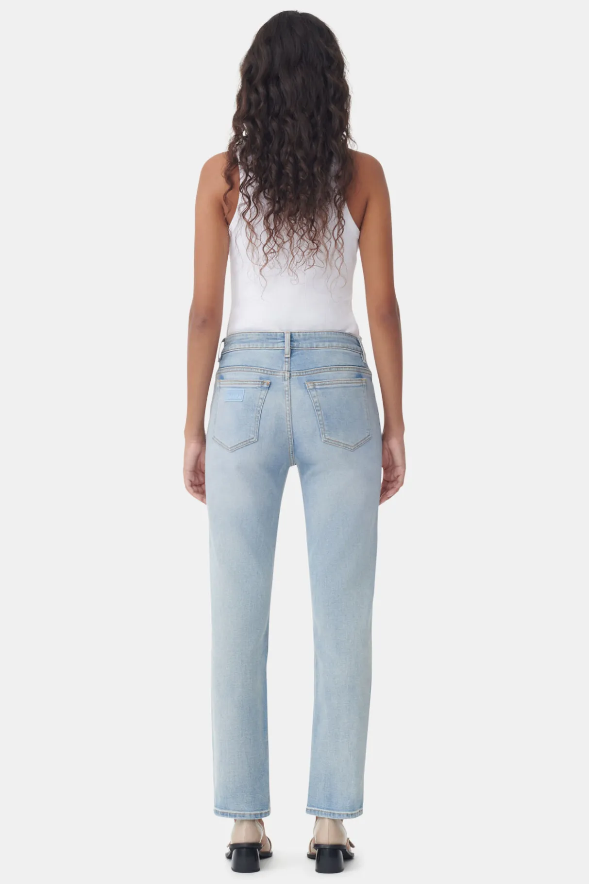 Cheap GANNI Comfort Stretch Beksi Light Blue Vintage
