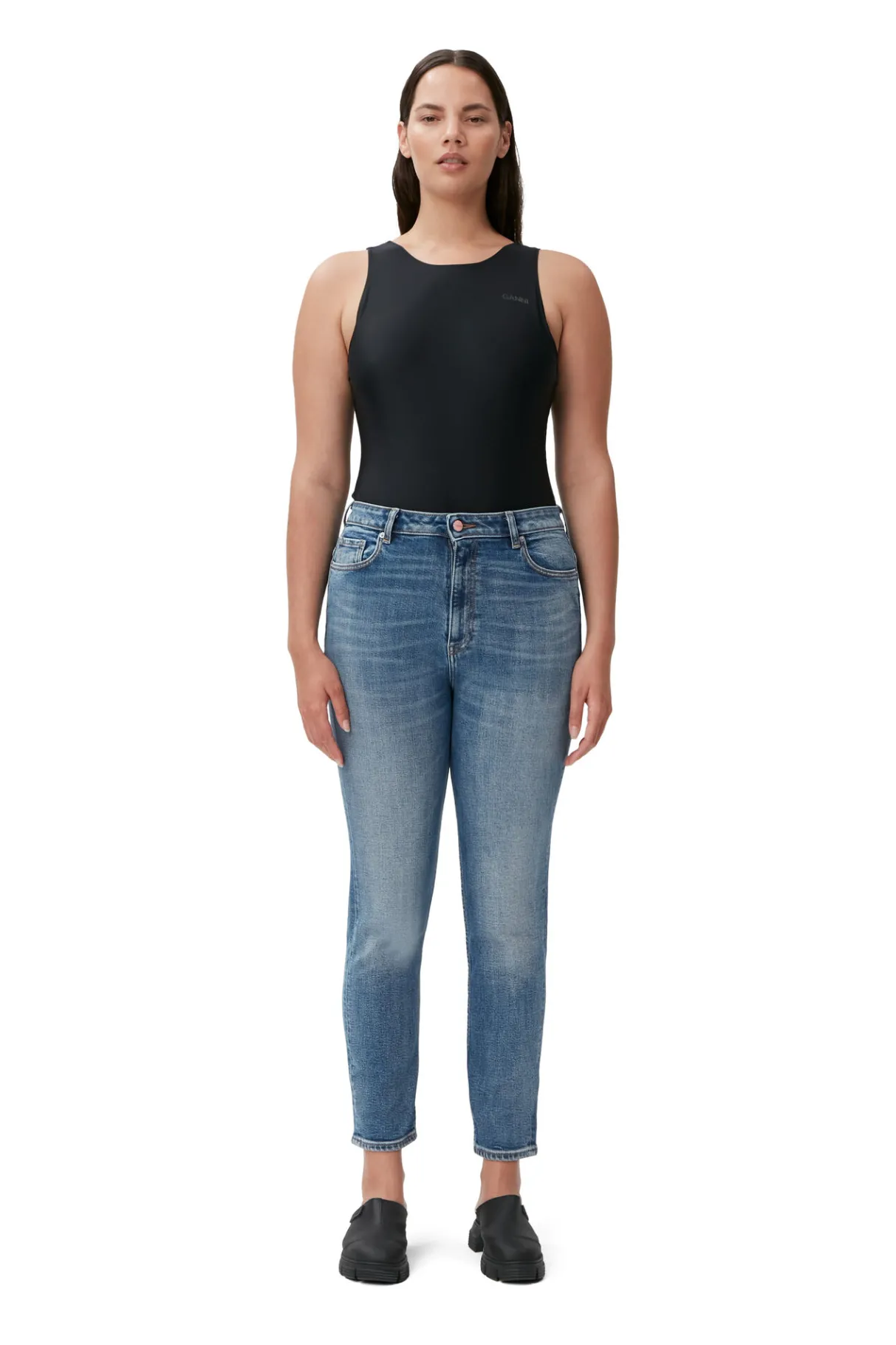 Best GANNI Comfort Stretch Cutye Cropped Mid Blue Vintage