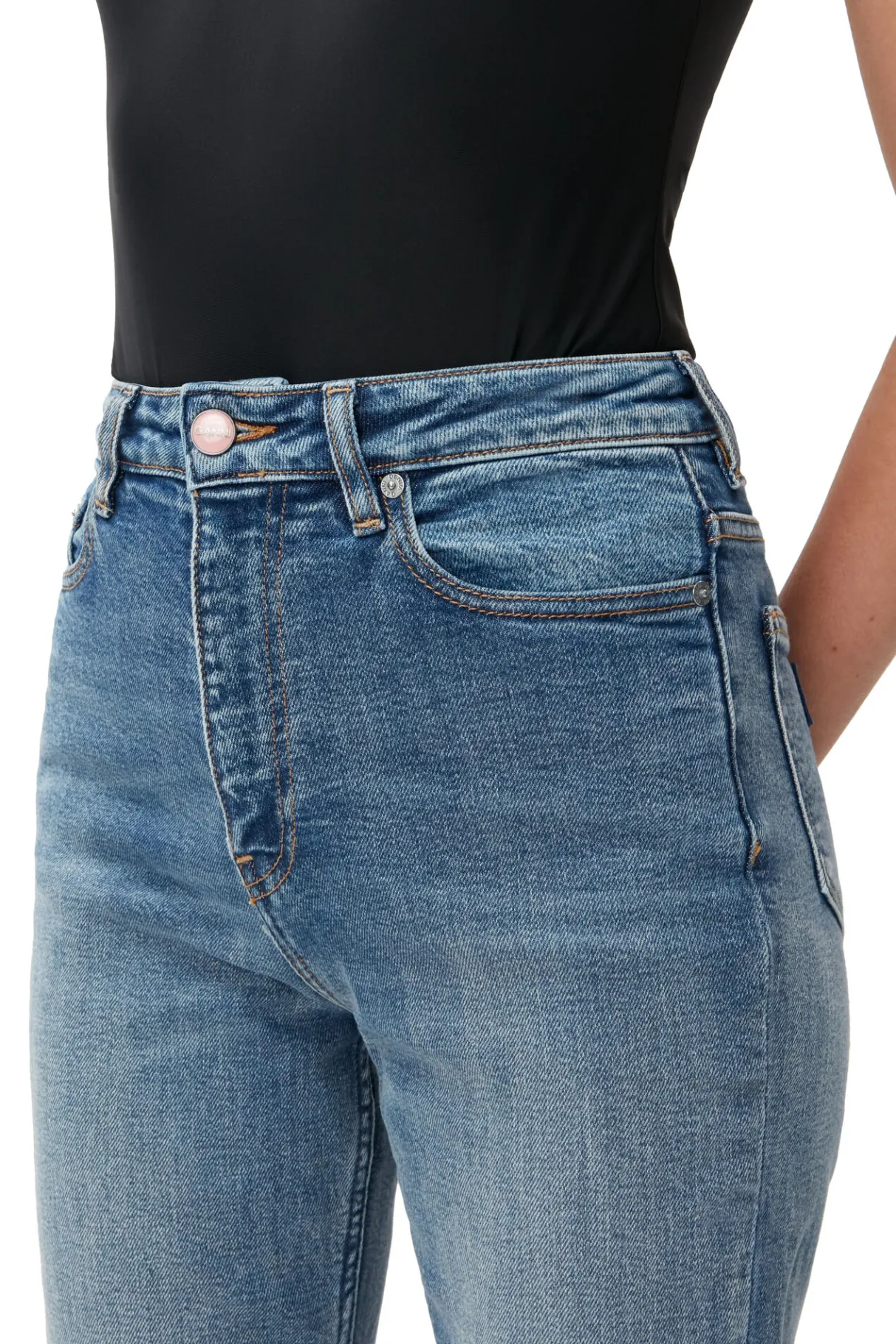 Best GANNI Comfort Stretch Cutye Cropped Mid Blue Vintage