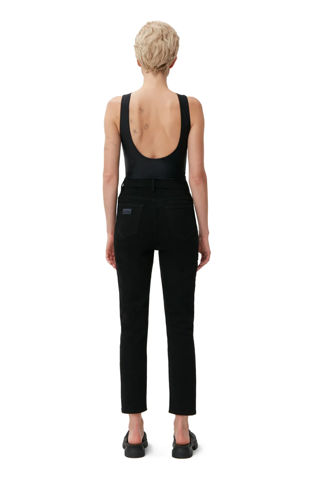 New GANNI Comfort Stretch Cutye Cropped Black/Black